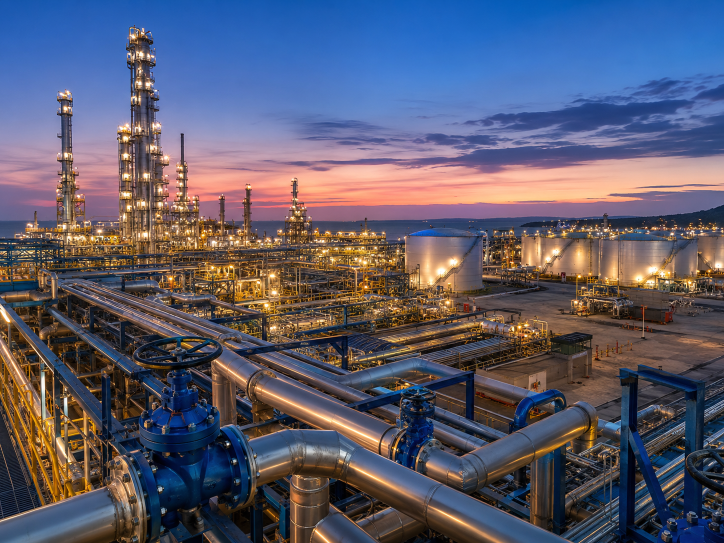 Industrial refinery and process plant